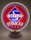 Skelly 3 Star Regular Gasoline Pump Globe