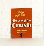 Orange Crush Metal Sign w/ Crushy Man