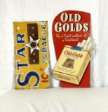 Star Tobacco Porcelain and Old Gold Easel Back Signs