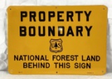 1954 National Forest Property Boundary Porcelain Sign