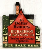 1920's Richardson & Boynton Heating and Cooking Apparatus Flange Sign
