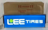 NOS Lee Tires Plastic Light-Up Sign w/ Original Box