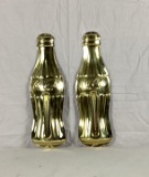 (2) Gold Coca-Cola Thermometers