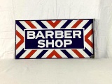 1920's Barber Shop Porcelain Flange Sign