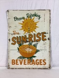 Discover Refreshing Sunrise Beverages Tin Sign w/ Sunshine