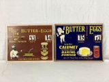 (2) Calumet and KC Baking Powder Butter and Eggs Pricer Signs