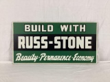 Build With Russ Stone Masonite Sign