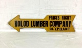 Holod Lumber Die Cut Arrow Sign Olyphant, Illinois