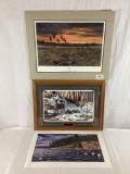 (3) Jim Hansel, Jeff Renner and Lars Larson Signed Sportsmans Prints