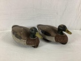 (2) Ken Harris Carved Wood Duck Decoys Woodville, NY
