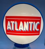 Atlantic Gasoline Pump Globe w/ Blue Ripple Body