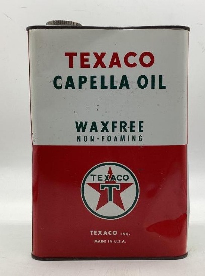 Texaco Capella "Wax Free" 1 Gallon Motor Oil Can