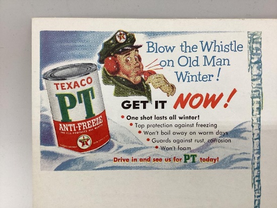 NOS Texaco P-T Anti-Freeze Postcard