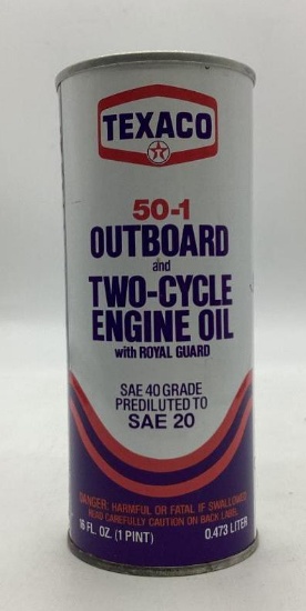 Texaco 50-1 and Two Cycle Engine Oil Pint Can w/ Pull Tab