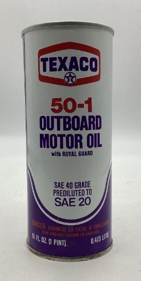 Texaco 50-1... SAE 20 Outboard Oil Pint Can w/ Pull Tab