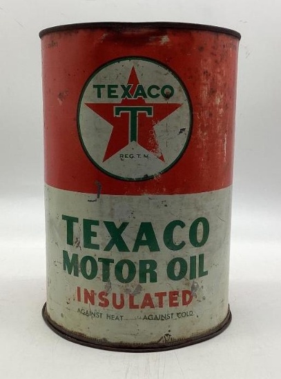 Texaco Insulated Motor Oil Five Quart Can