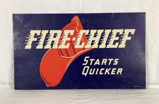 1936 Texaco Fire Chief Double Sided Sign
