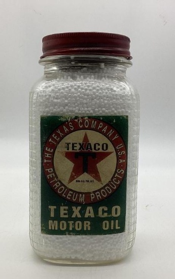 Texaco Motor Oil Quart Jar w/ Lid
