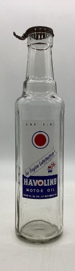Havoline Quart Oil Bottle w/ Painted Label and Cap