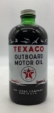 Texaco Outboard Motor Oil Pint Bottle w/ Seagulls & Boats