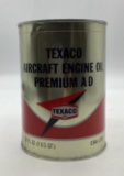 Texaco Aircraft Engine Premium AD Engine Oil Quart Can BOTTOM LOGO
