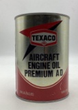 Texaco Aircraft Engine Premium AD Engine Oil Quart Can TOP LOGO