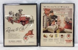 Two 1930's Framed Texaco Advertisements