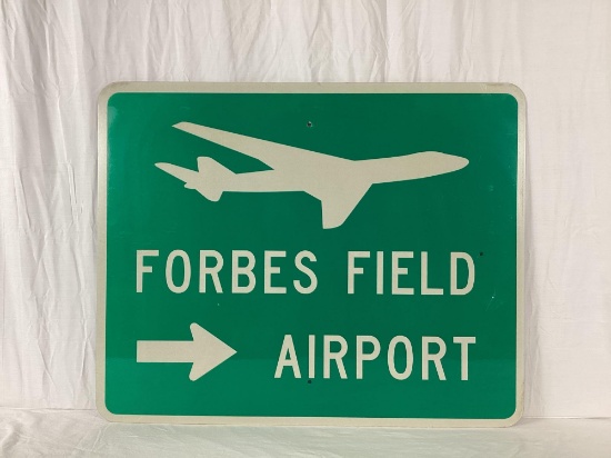 Forbes Field Airport w/ Plane Reflective Sign