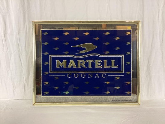 Martel Cognac Reverse Painted Glass over Cardboard Sign