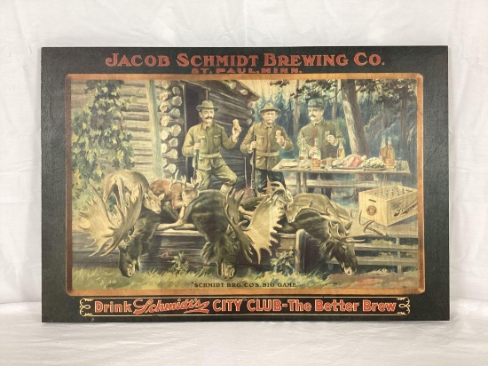 Schmidt's City Club Beer Wooden Sign