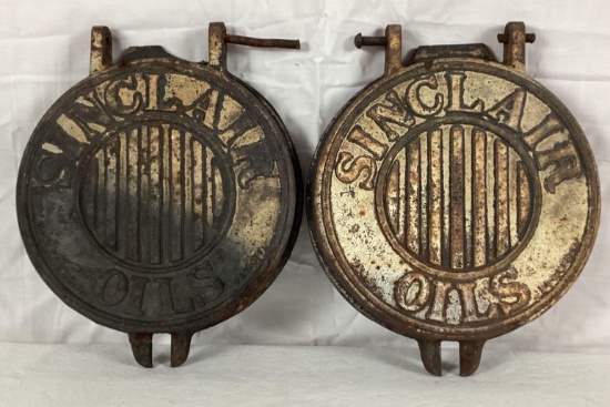Two Sinclair Cast Iron Lubester Lids