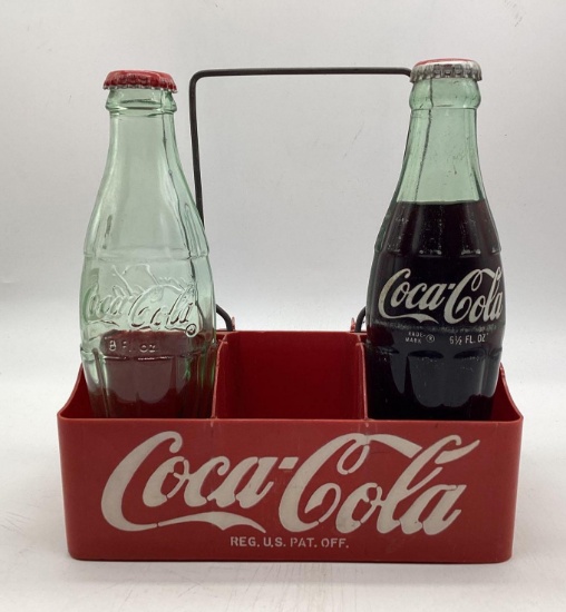 Coca-Cola 6 Pack Holder w/ Two Bottles