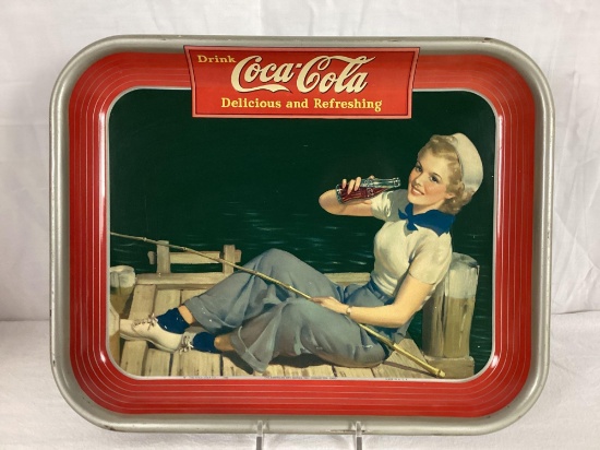 Drink Coca-Cola Serving Tray w/ Girl Fishing