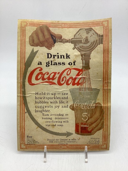 Early Coca-Coal Cardstock Advertisement