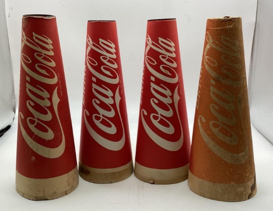 Four Coca-Cola Popcorn Holder/Megaphones