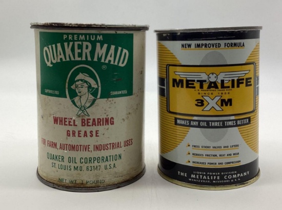 Quaker Maid 1 Pound Grease Can & Metalife Bank