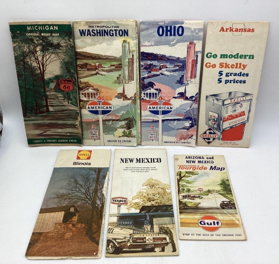 Shell, Texaco, American, Phillips and Skelly Maps