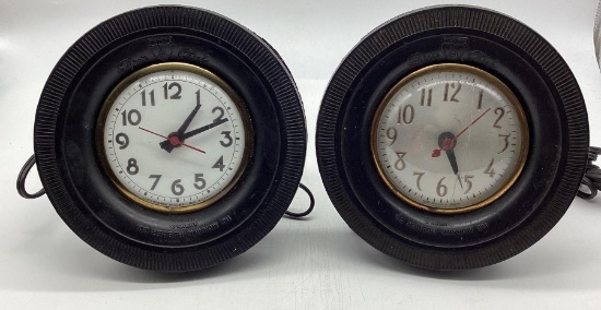 Two Mohawk Super Chief Tire Ashtray Clocks