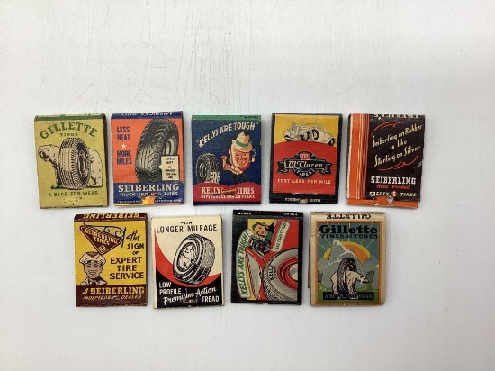 9 Graphic Tire Company Matchbooks