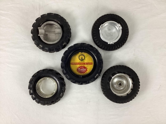 Five Misc. Tractor Tire Ashtrays
