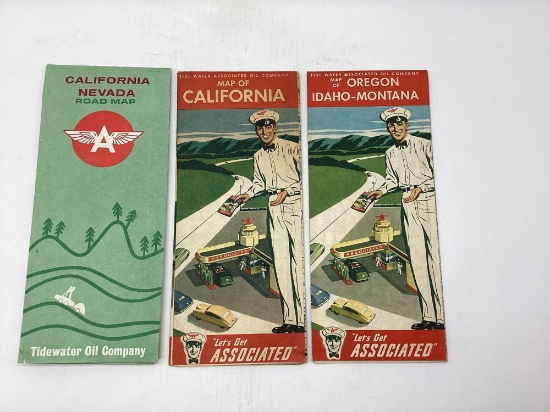 3 Associated Flying A Road Maps
