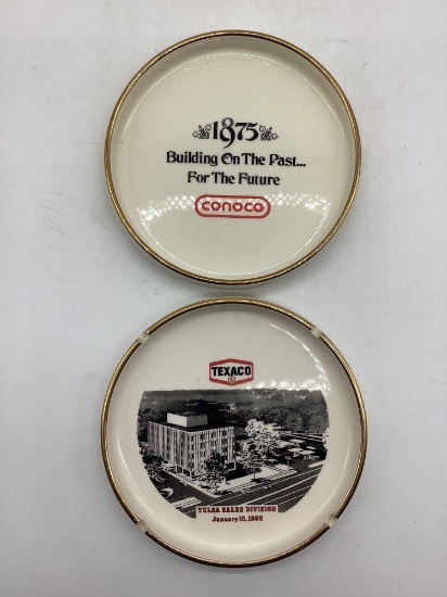 Conoco and Texaco Ceramic Ashtrays