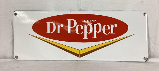 Dr Pepper Porcelain Sign w/ Chevron