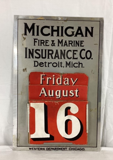 Michigan Fire & Marine Insurance Metal Calendar