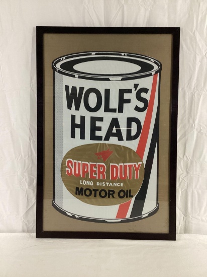 Wolf's Head Quart Can Cardboard Sign