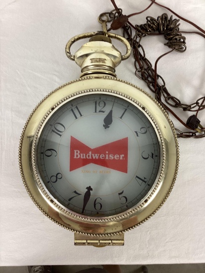 Budweiser "Pocket Watch" Hanging Lighted Clock