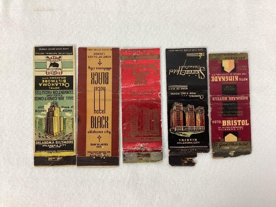 Five Early Oklahoma City Hotel Matchcovers
