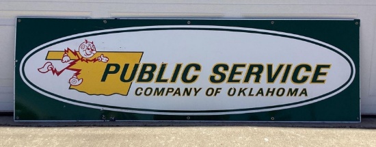 48" Public Service of Oklahoma Porcelain Sign