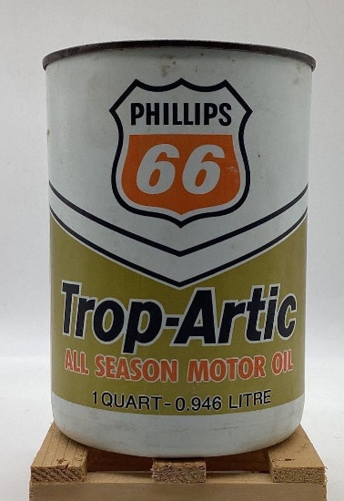 Rare Phillips Trop-Artic Plastic Quart Oil Can Bartlesville, OK
