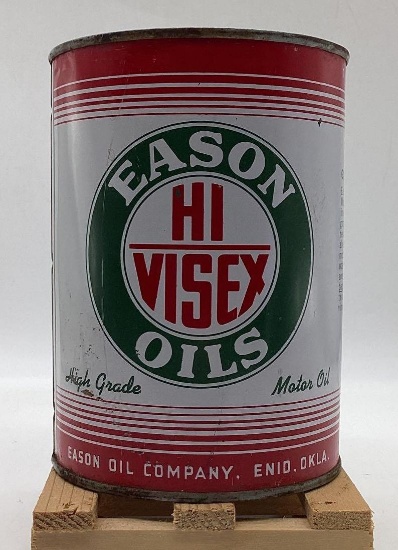 Rare Eason Oils HI VISEX Quart Oil Can Enid, Oklahoma